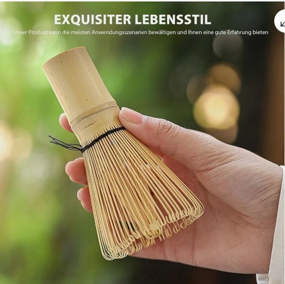 3Pcs Matcha Whisk Set Elegant Matcha Making Tool Bamboo Ceramic Tea Whisk Set