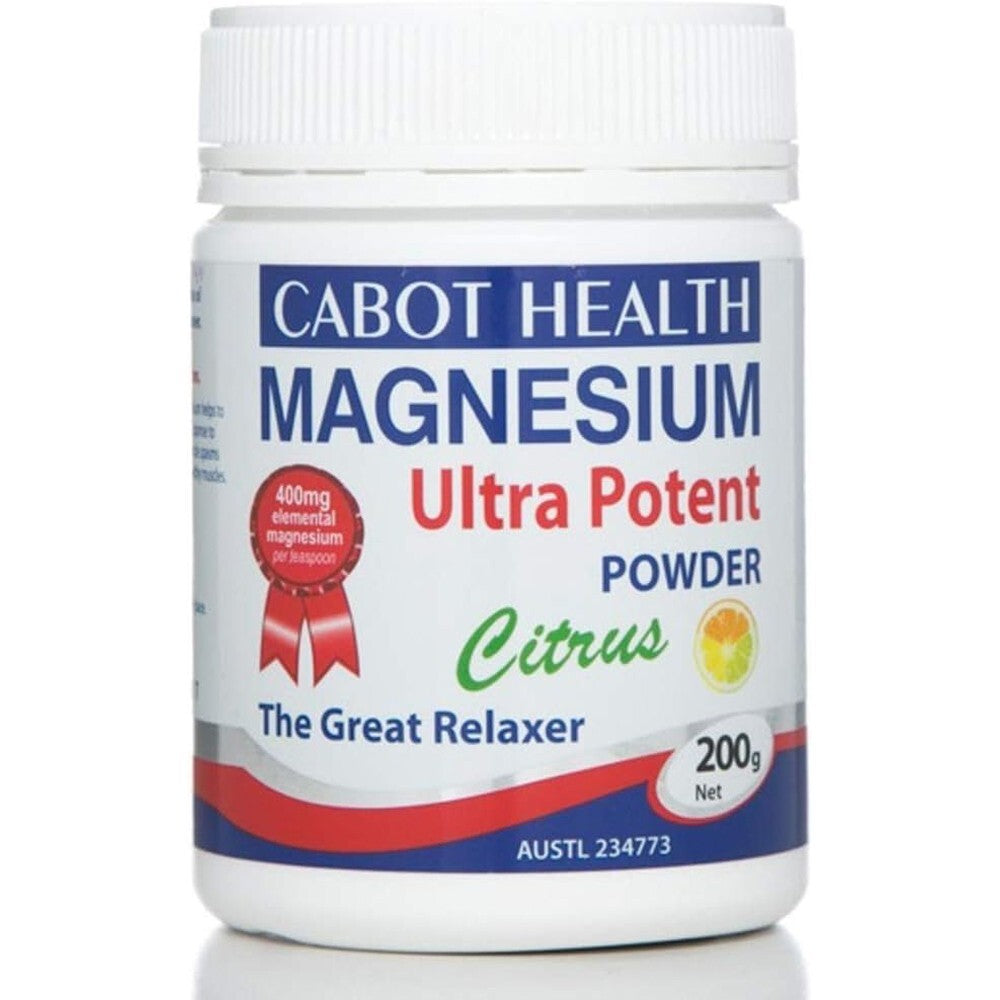 Cabot Health Magnesium Ultra Potent Powder - 200g FREE SHIPPING