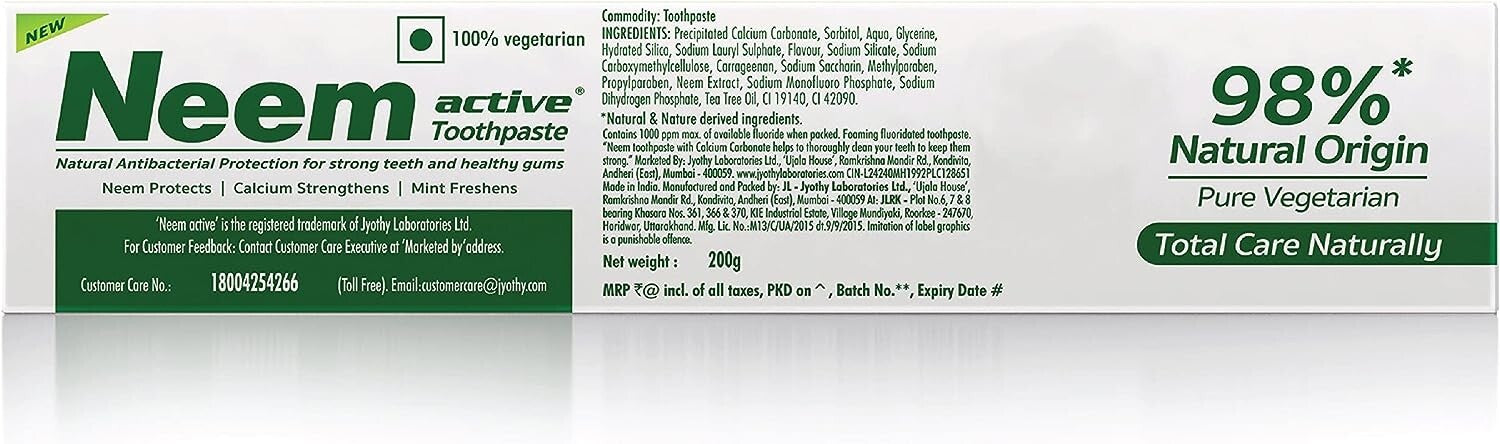 Neem Active Toothpaste, 200 grams  Free Shipping