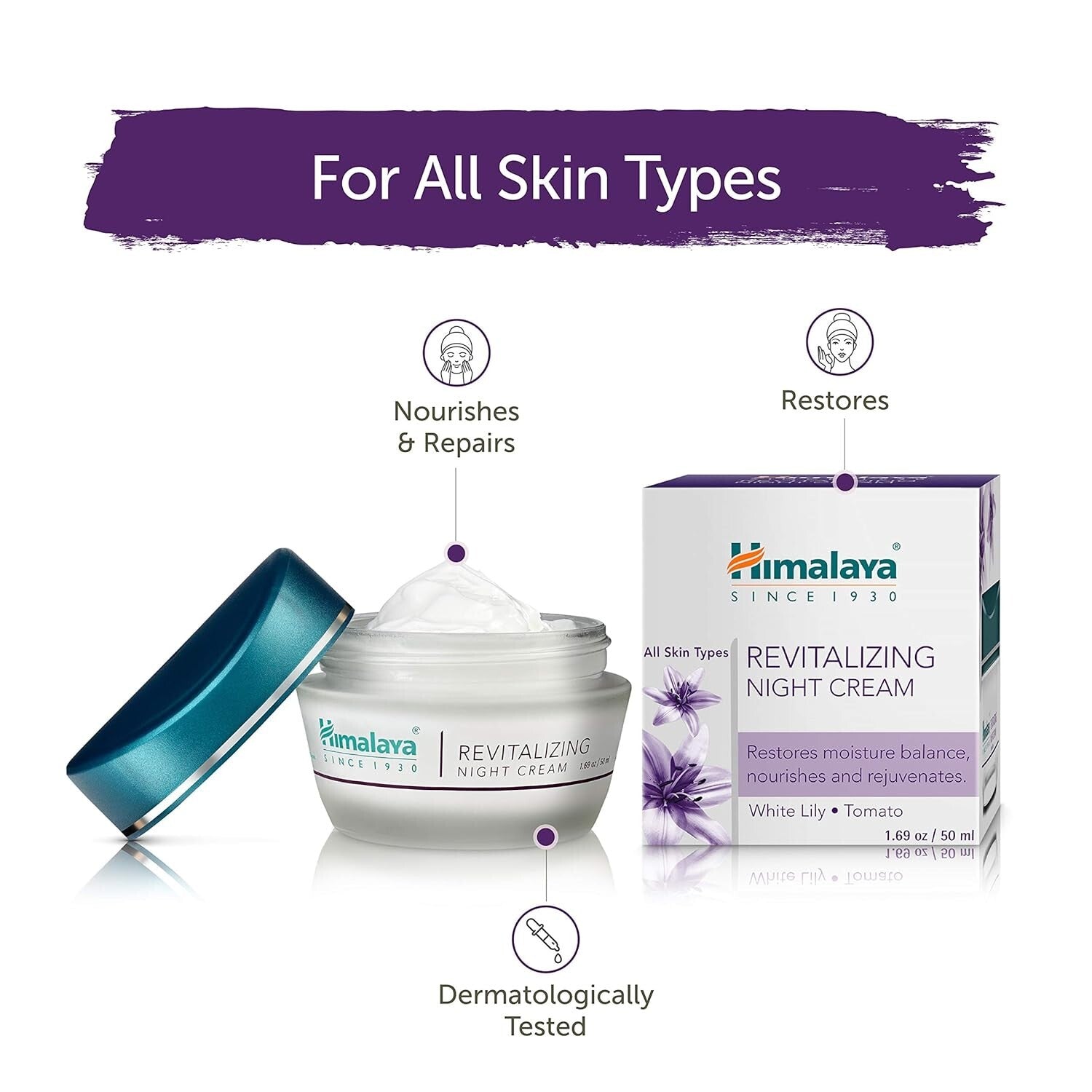 Himalaya Revitalizing Night Cream with white lily | Renews, repairs & hydrates