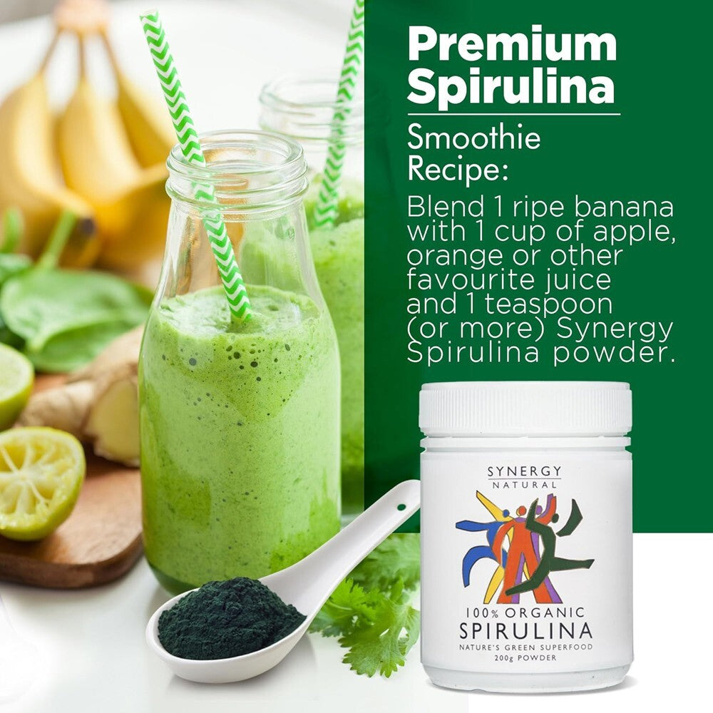 Synergy Natural Organic Spirulina Powder 200g Free shipping