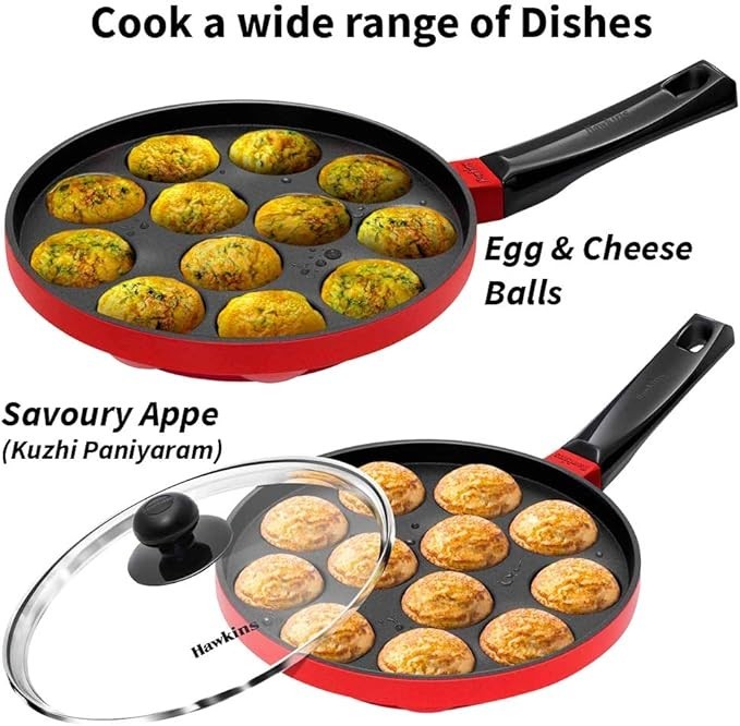 Futura Non Stick Appe Pan with Glass Lid, 22 Cm Size FREE SHIPPING