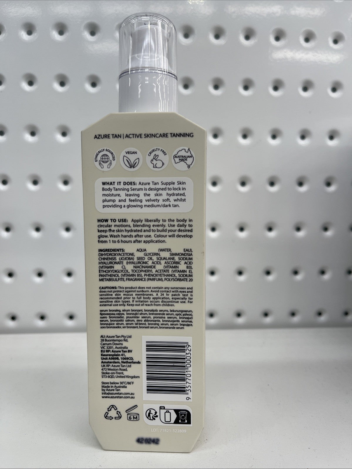 Azure Tan Body Serum Medium To Dark 200ml  Free Shipping