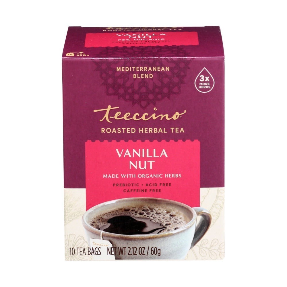 Teeccino Roasted Herbal Tea Vanilla Nut 10 Tea Bags FREE SHIPPING