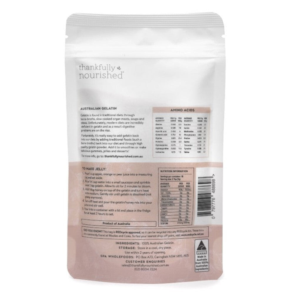 Thankfully Nourished Australian Gelatin 125g Free shipping