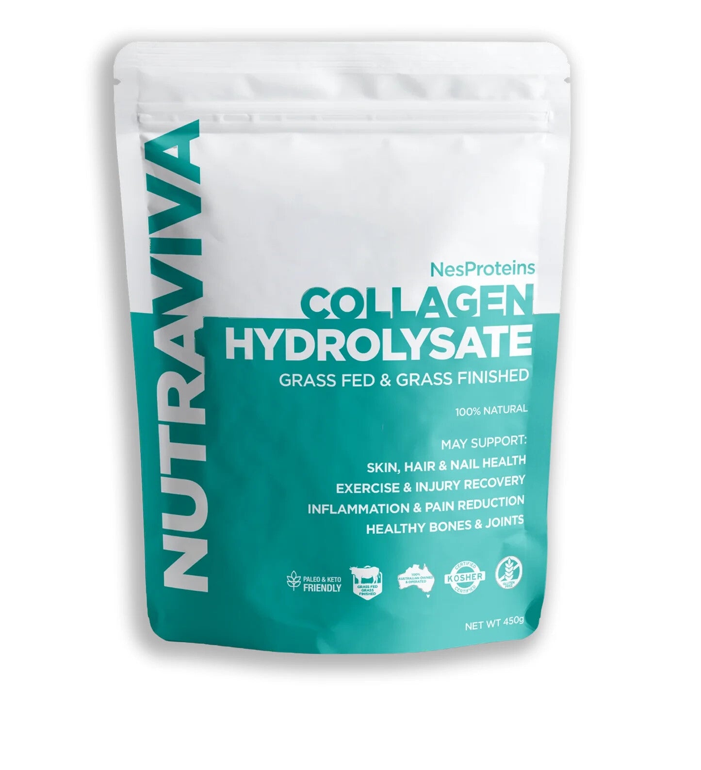Nutraviva Collagen Hydrolysate Grass Fed 450g  Free Shipping