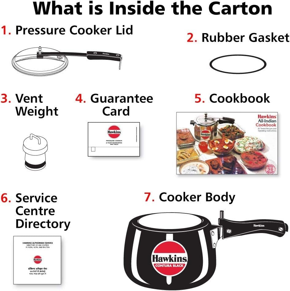 Hawkins Contura Pressure Cooker, Black, HawCB30, 3-Liter