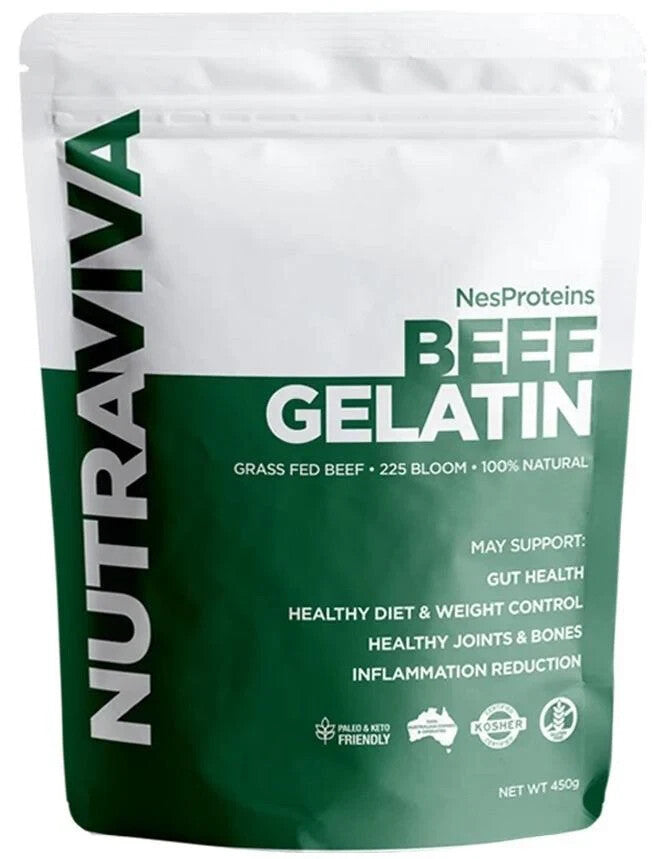 Nutraviva Gelatin Grass Fed 450g  Free Shipping