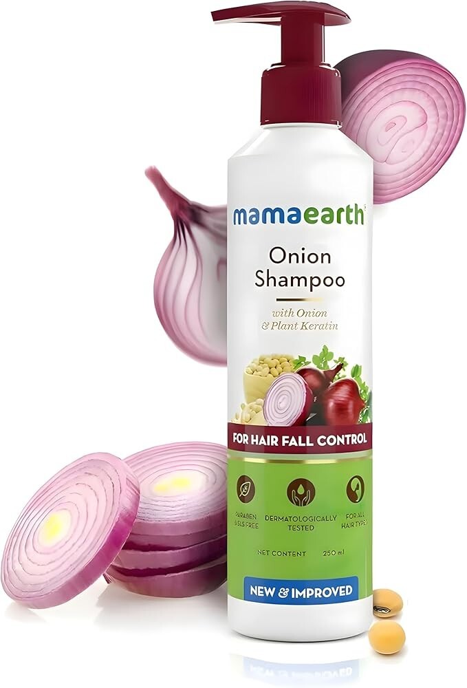Mamaearth Onion Shampoo with onion & Plant keratin 250ml / For Hair fall control