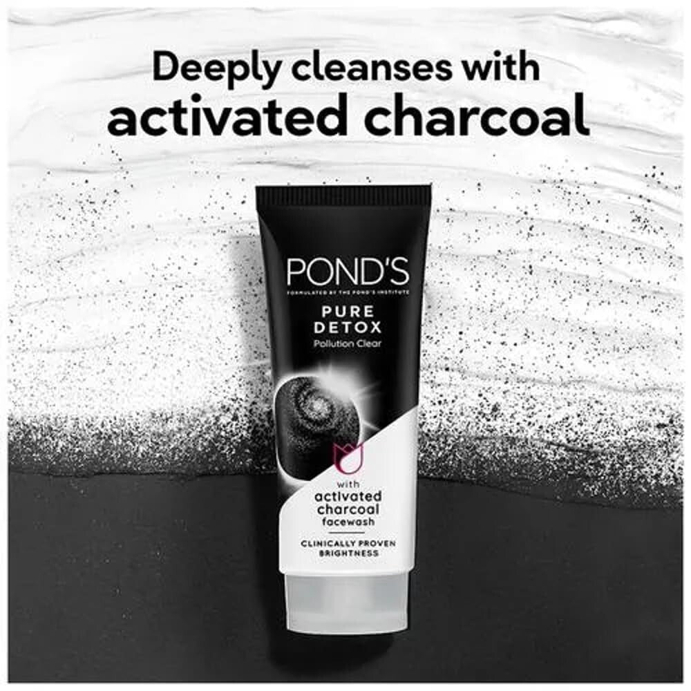 POND'S Pure Detox Deep Cleansing Activated Charcoal Face Scrub - 100 gm