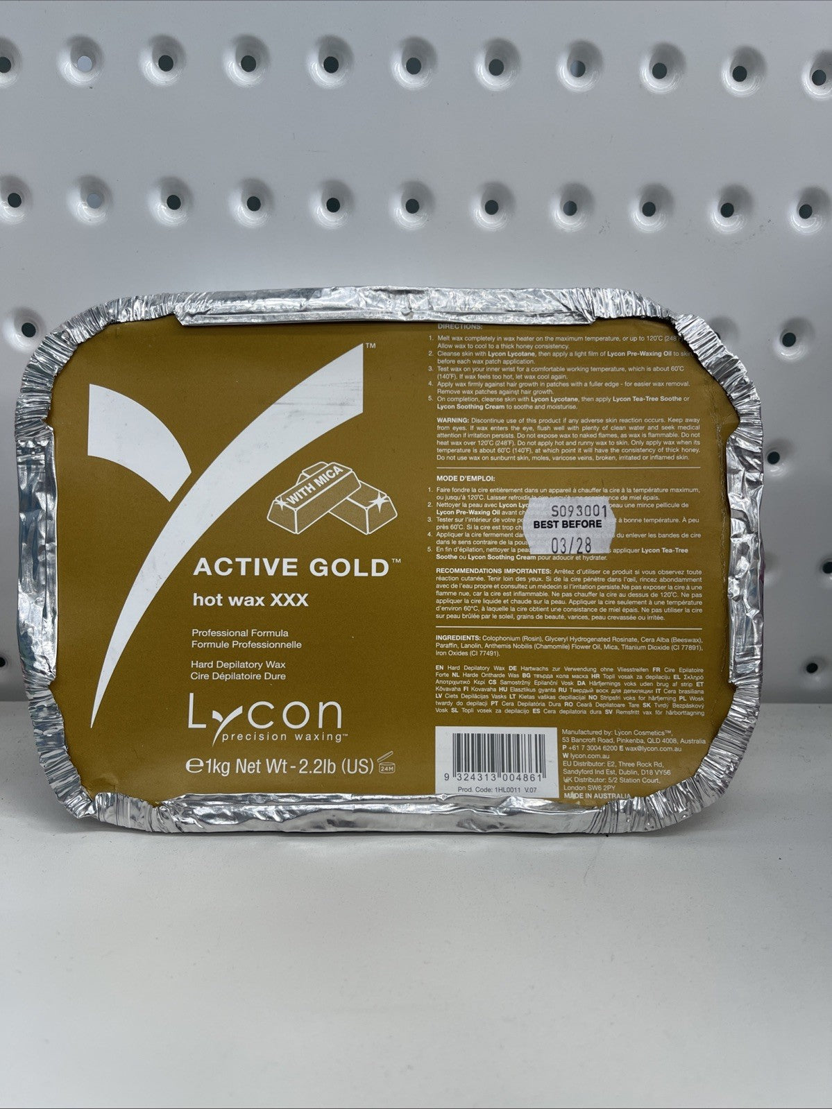 Lycon Active Gold Hard Hot Wax Waxing Hair Removal 1kg