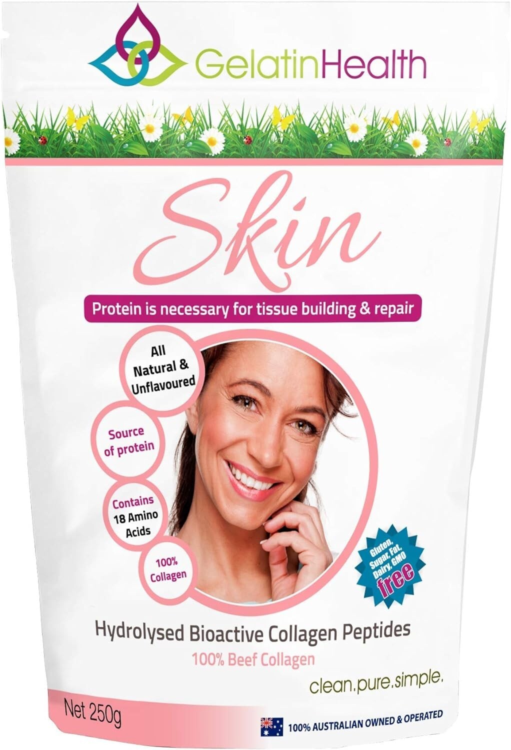 Gelatin Health Soft Skin Collagen, 250 grams  Free Shipping