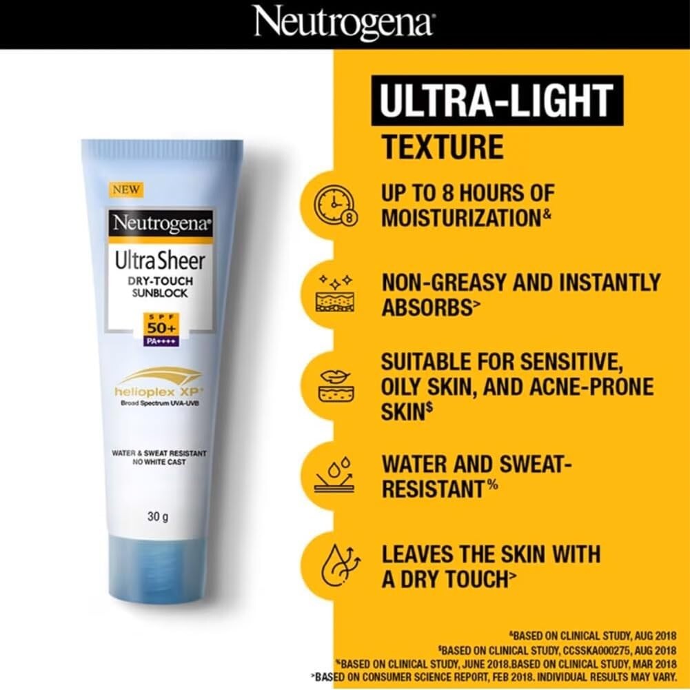 Neutrogena Ultra Sheer Sunscreen SPF 50+ | Broad Spectrum UVA/UVB