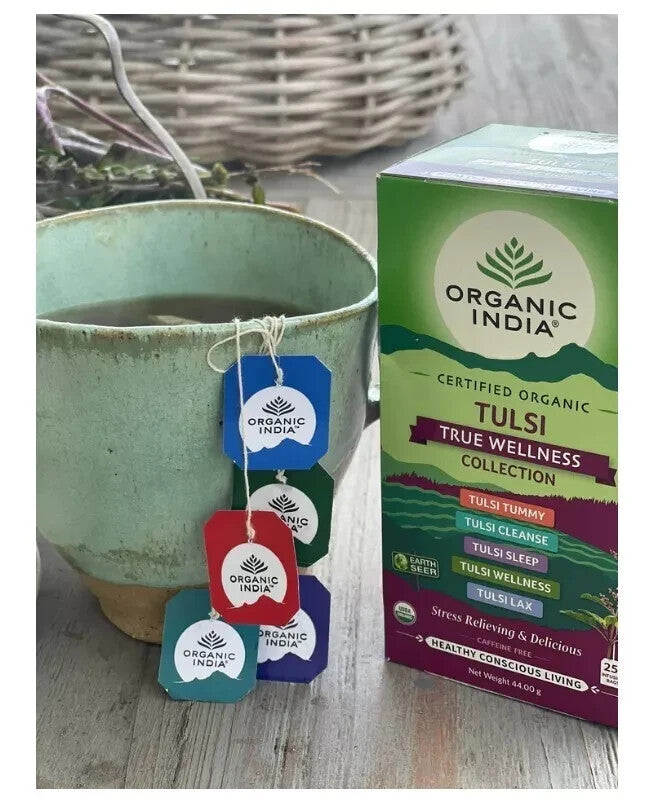 ORGANIC INDIA TULSI TRUE WELLNESS COLLECTION 25 TEABAGS - Pack of 5