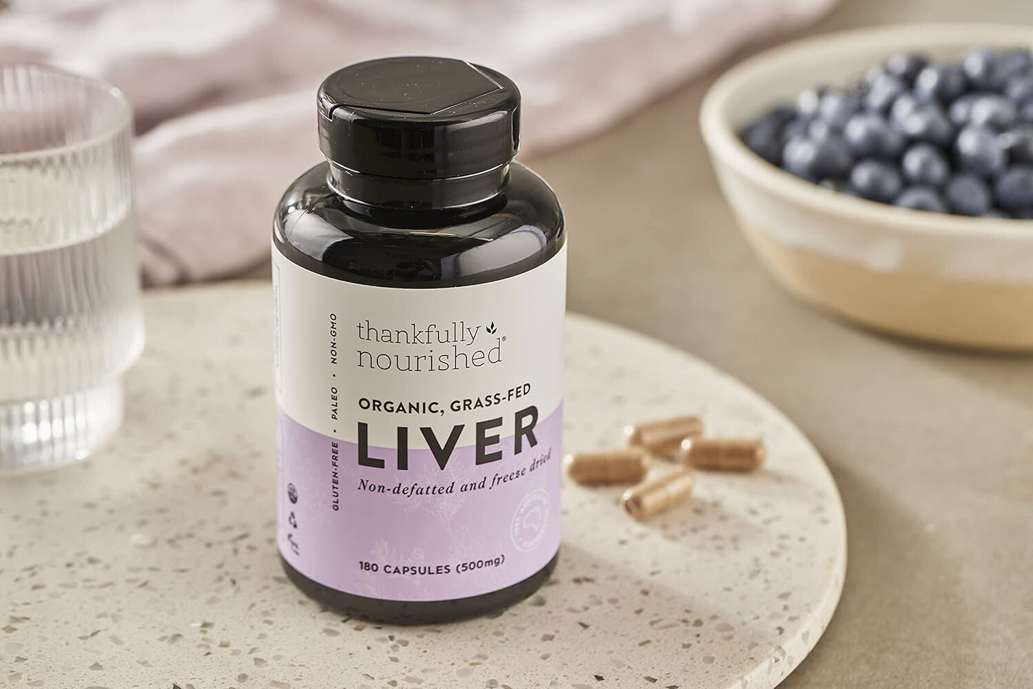 Thankfully Nourished Australian Organic Liver 180 caps  Free Shipping