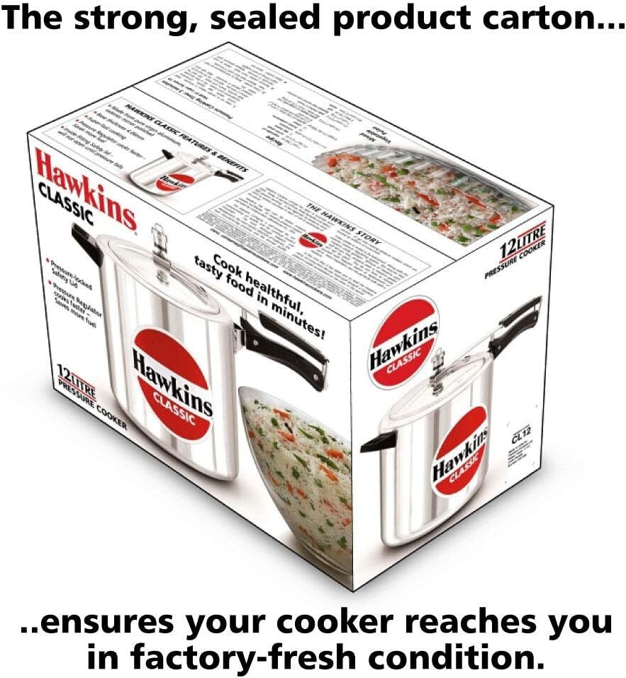 Hawkins Classic Pressure Cooker, 12 Litre Capacity