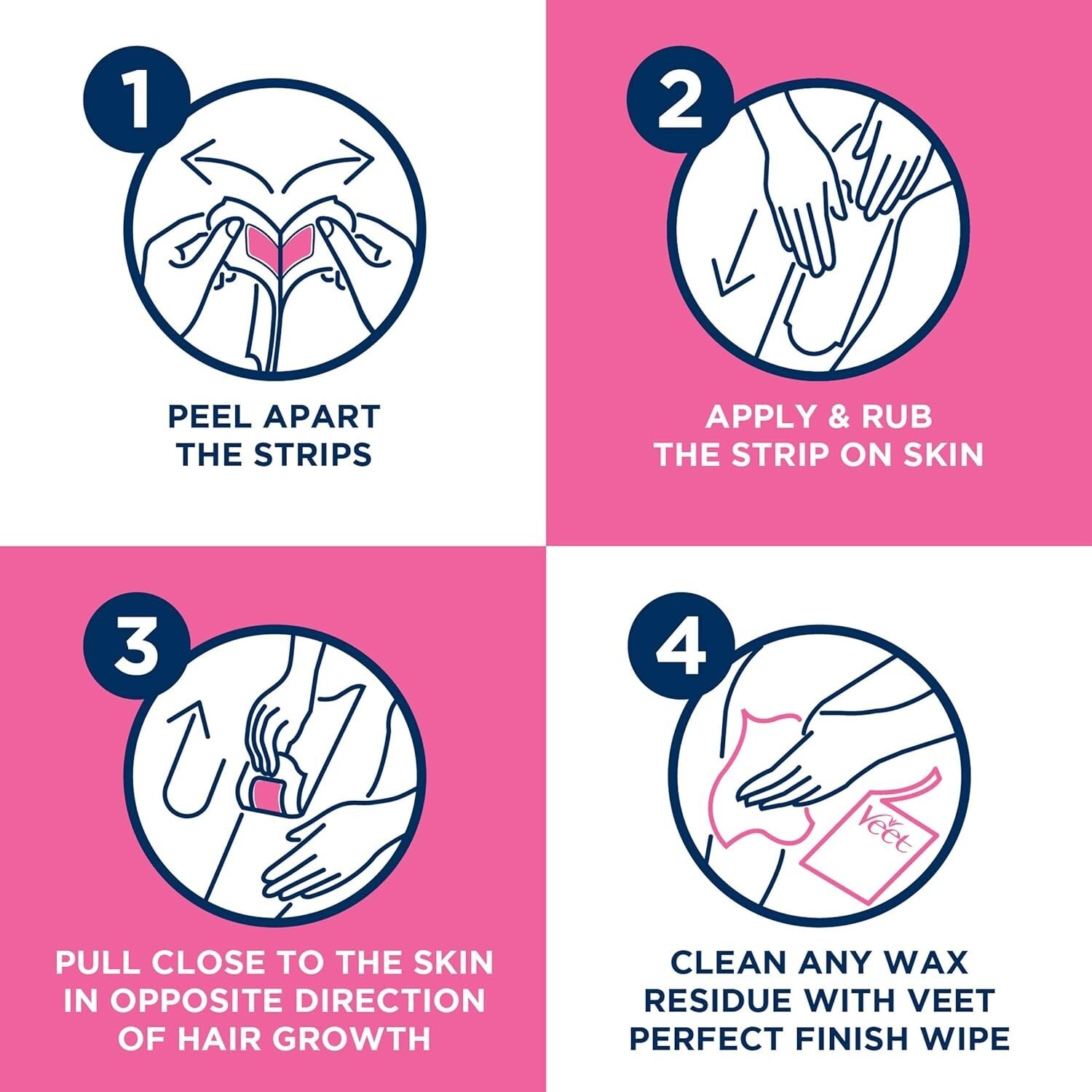 Veet Easy Gelwax Wax Strips Normal Skin, 20 pack (0124618)