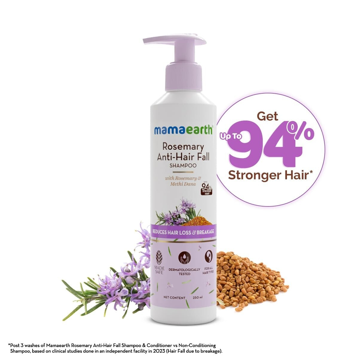 Mamaearth Rosemary Anti Hair Fall Shampoo with Rosemary & Methi Dana 250 ml