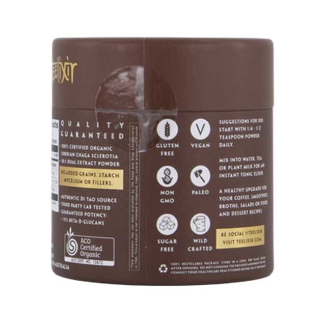 Teelixir Organic Chaga Mushroom Antioxidant Adaptogen 50g Free shipping