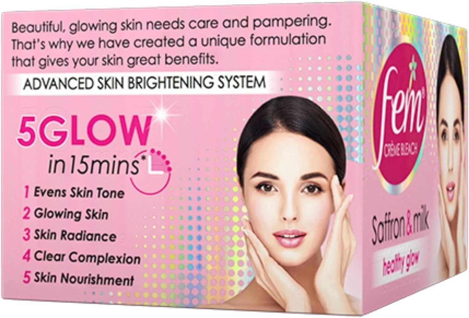 Fem Fairness Naturals Skin Bleach, Saffron, 64 G  Free Shipping