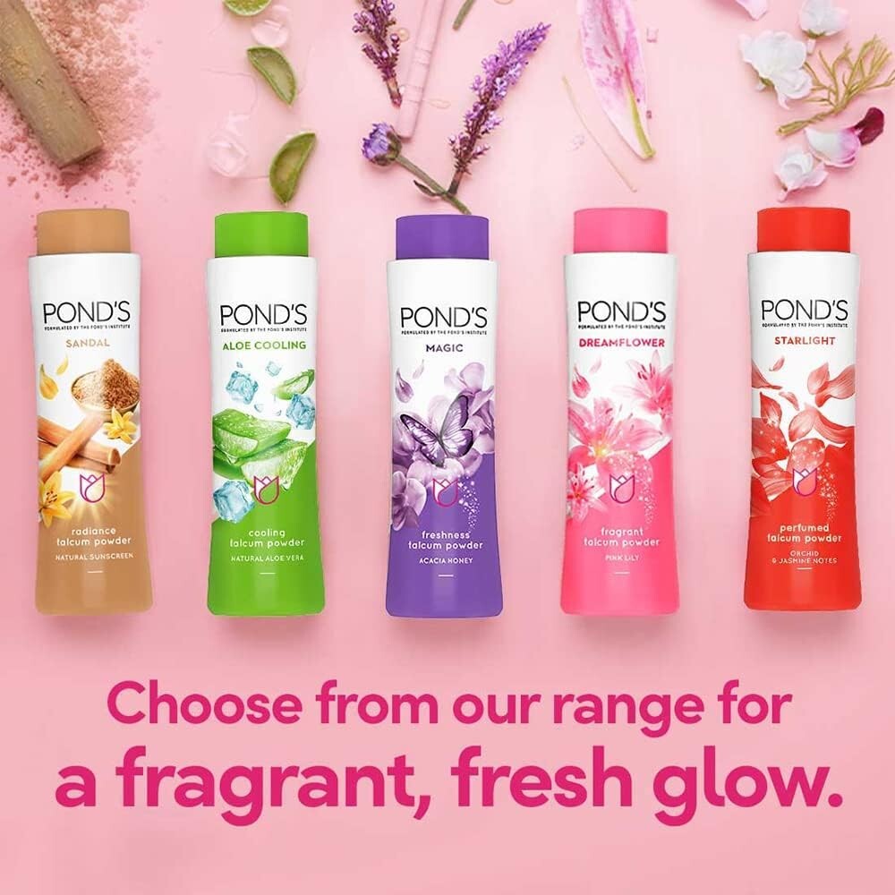 POND'S Dreamflower Fragrant Talc Pink Lilly, 400 g  Free Shipping