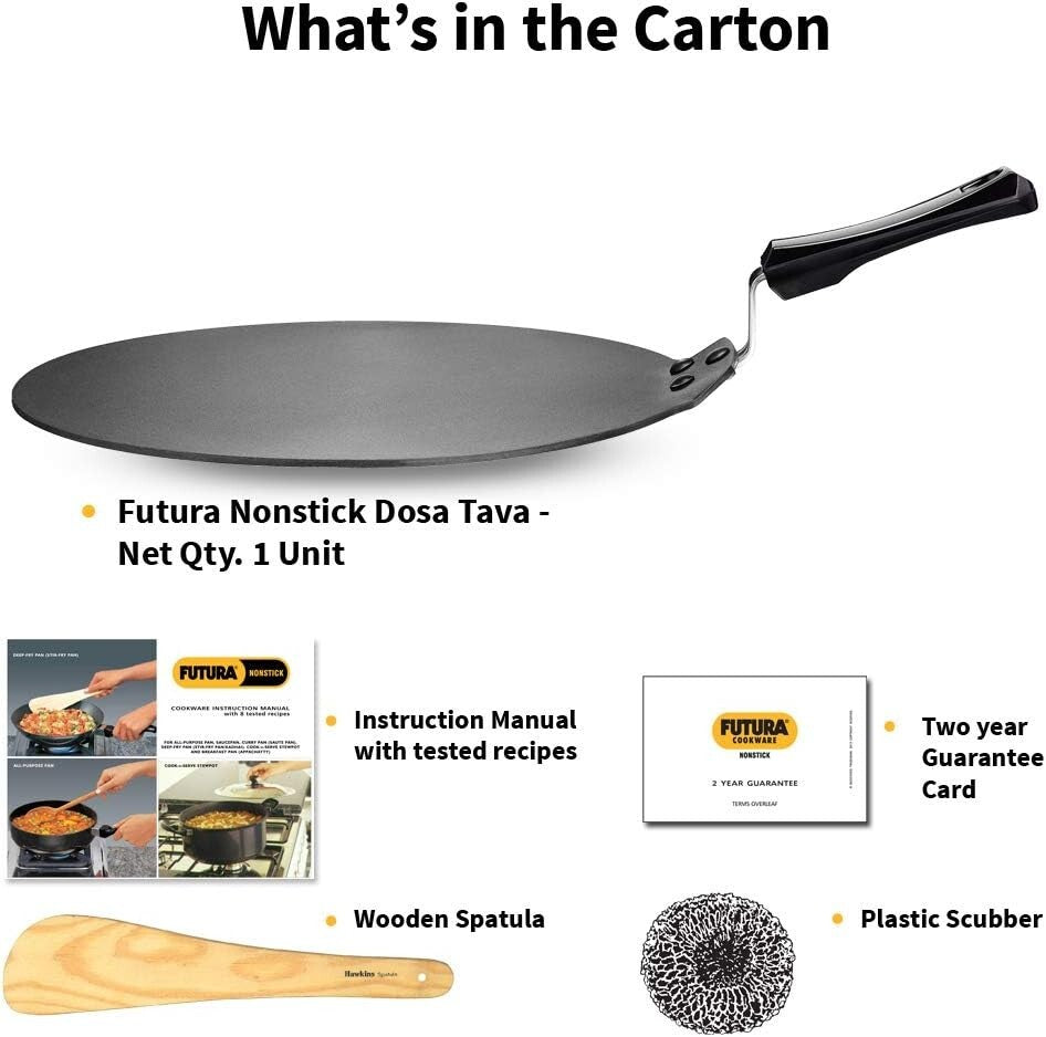 Futura Hawkins Non Stick Dosa Tava Griddle 33cm Diameter & 4.88mm Thick TAWA