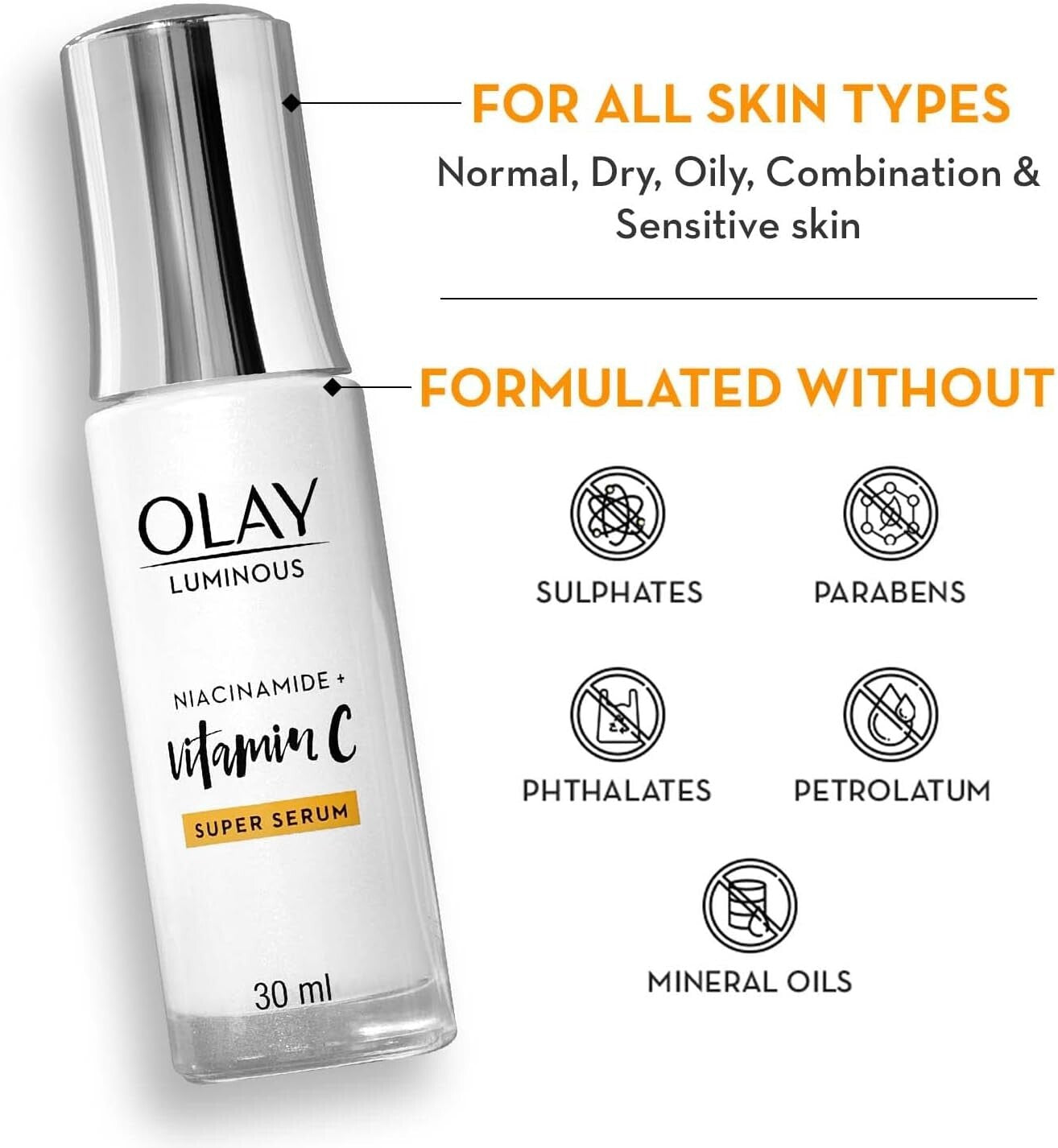 Olay Luminous Niacinamide + Vitamin C Super Serum - 30ml  Free Shipping