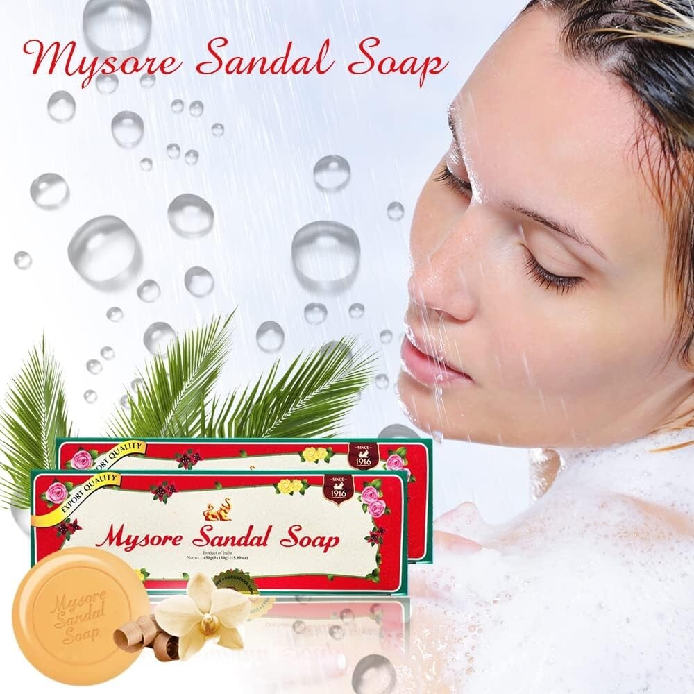Mysore Sandalwood Soap 150G Double Size (Pack of 6)  Free Shipping