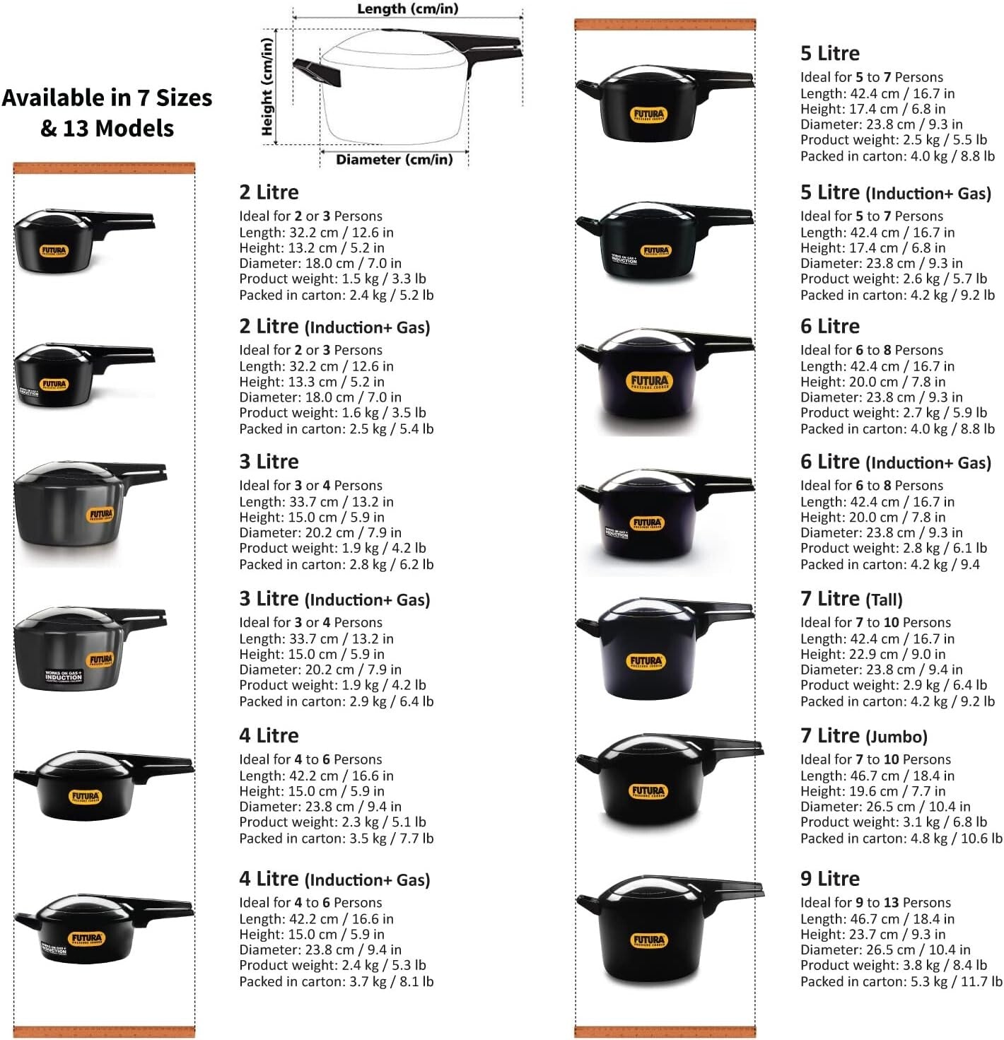 Hawkins Futura Hard Anodized Pressure Cooker, 5 Litre Capacity  Free Shipping