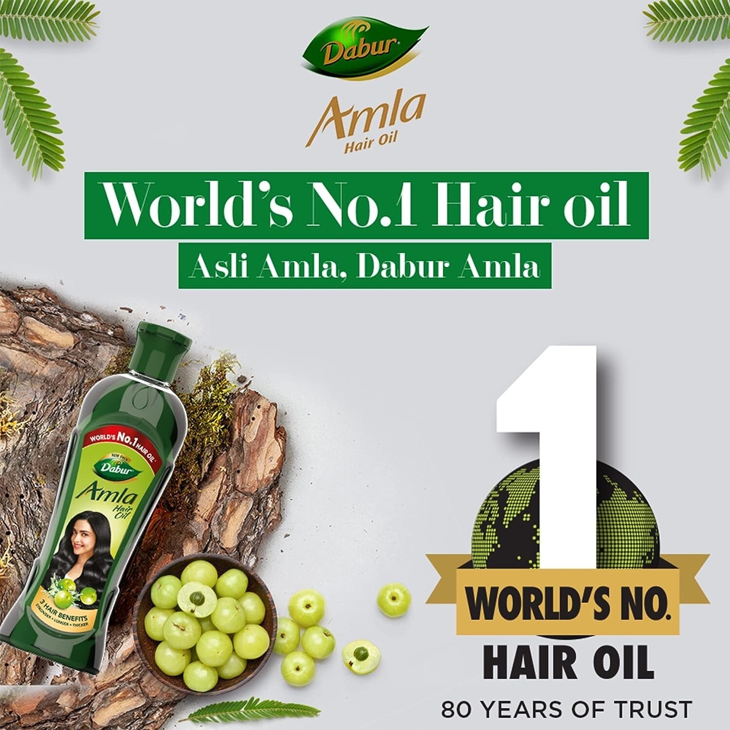 Dabur Amla Hair Oil 325ml - Herbal gooseberry oil Indian Fast Hair Growth-Shine