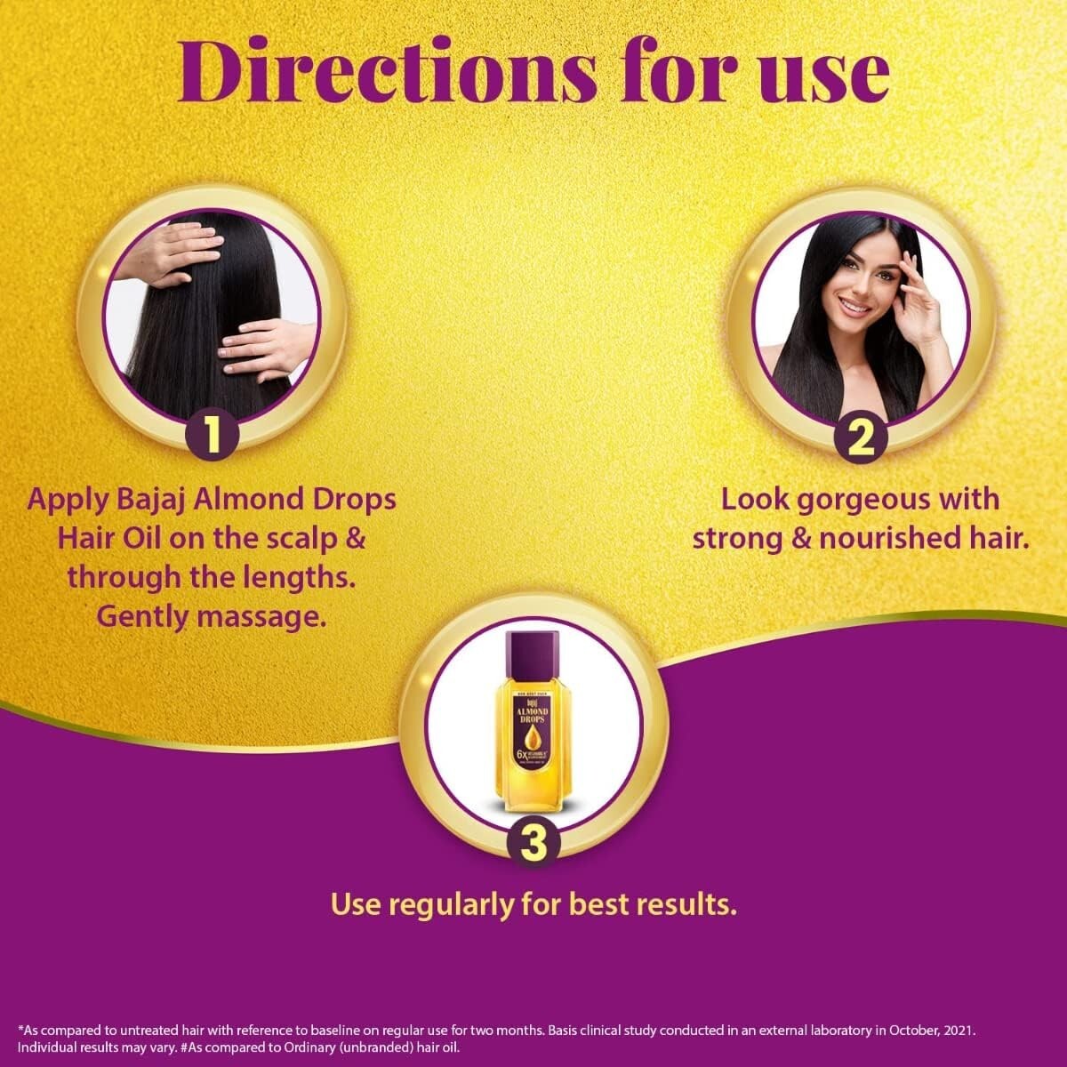 Bajaj Almond drops Non sticky hair oil -500ml, With vitamin - E  Free Shipping