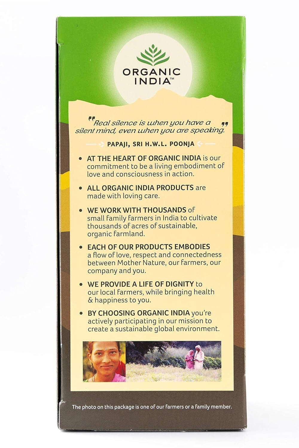 Organic India Tulsi Honey Chamomile - Pack of 25 Tea Bags 1.74g (43.5 Grams)