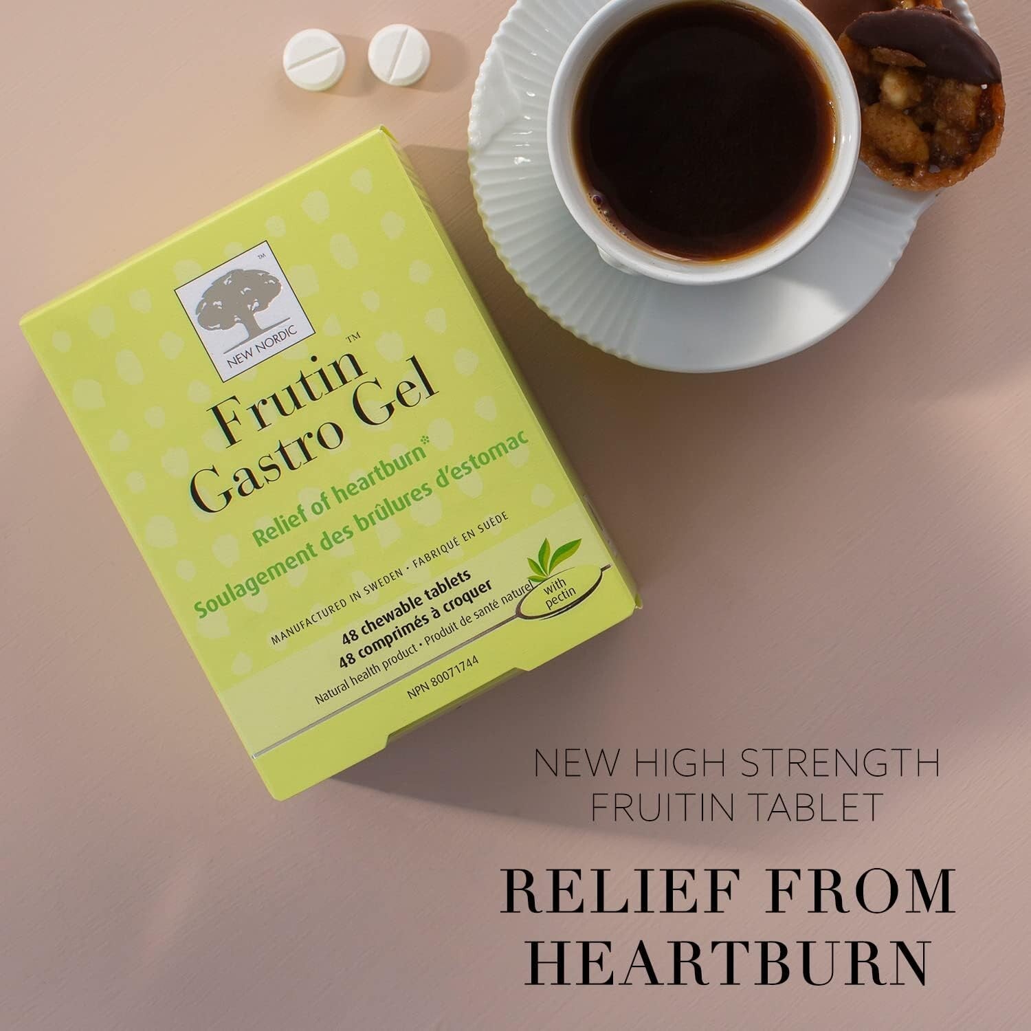 New Nordic Frutin Gastro Gel 60t Heartburn relief - FREE SHIPPING