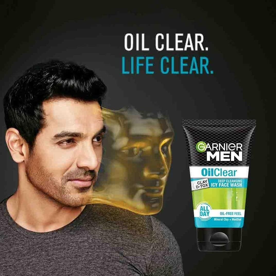 Garnier Men Oil Clear deep cleansing Facewash, 100g  Free Shipping