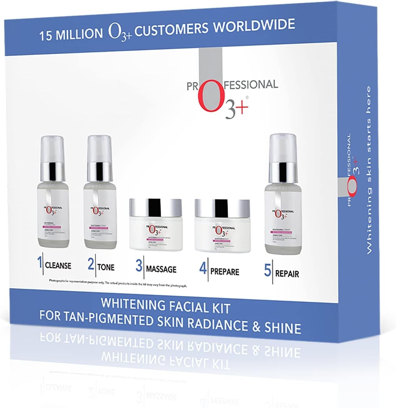 O3+ Whitening Facial Kit for Tan-Pigmented Skin (150g+100ml)  Free Shipping