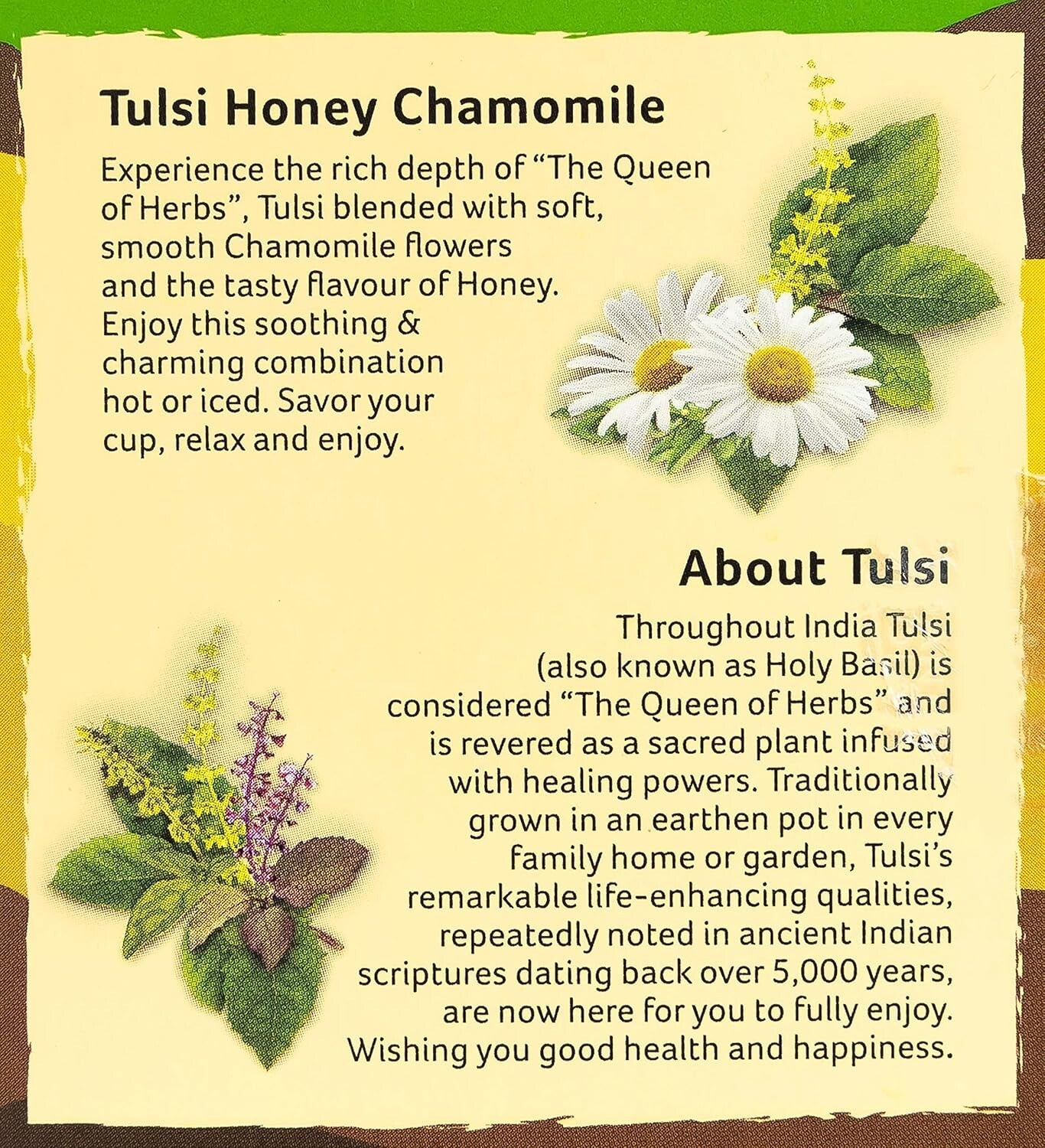 Organic India Tulsi Honey Chamomile - Pack of 25 Tea Bags 1.74g (43.5 Grams)