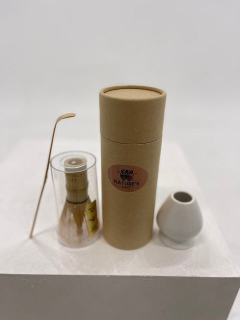 3Pcs Matcha Whisk Set Elegant Matcha Making Tool Bamboo Ceramic Tea Whisk Set