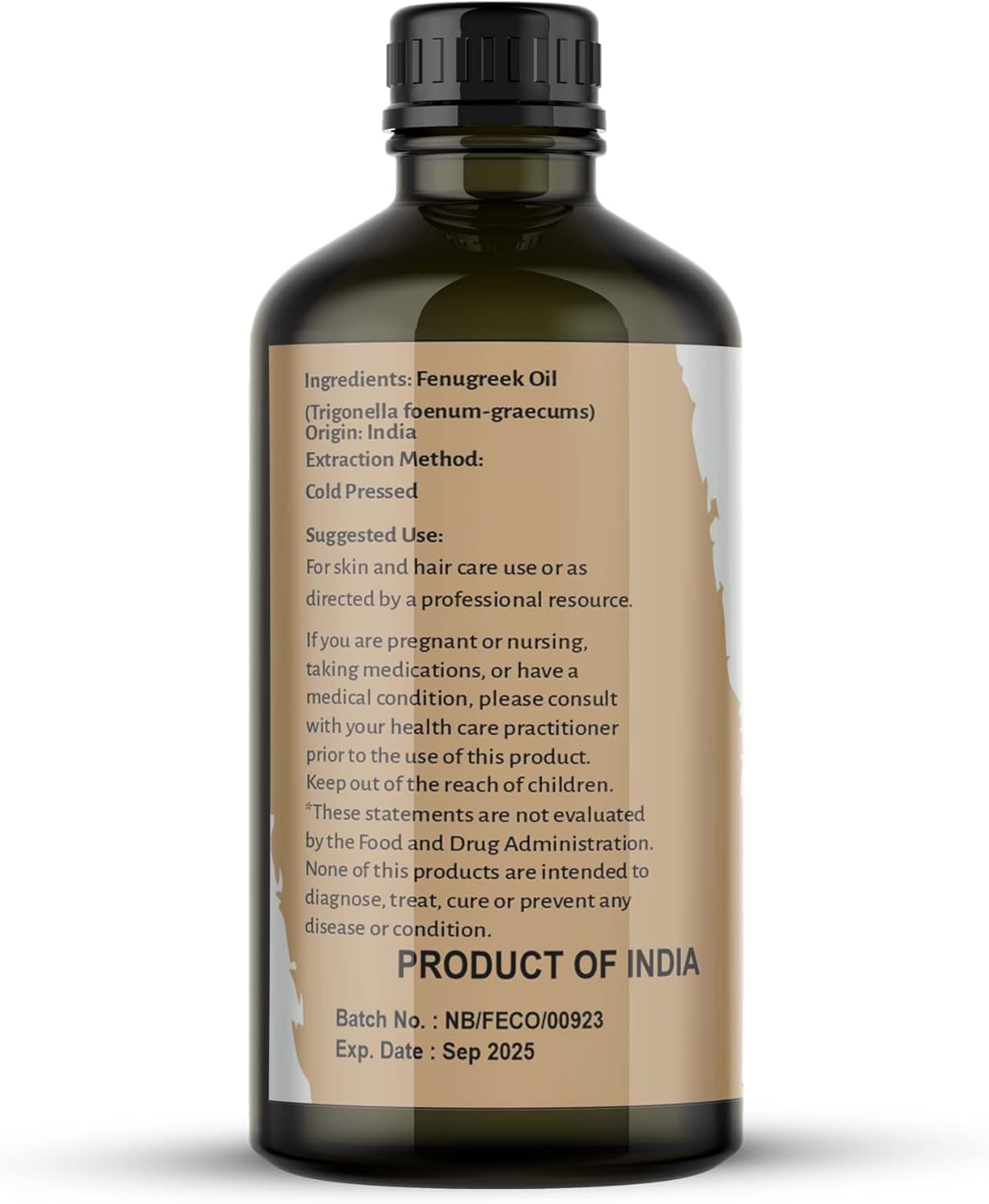Nature's Basket Cold Pressed Fenugreek Trigonella Foenum) Oil Nourishing, Strengthening & Hair Revitalizer (100ml)