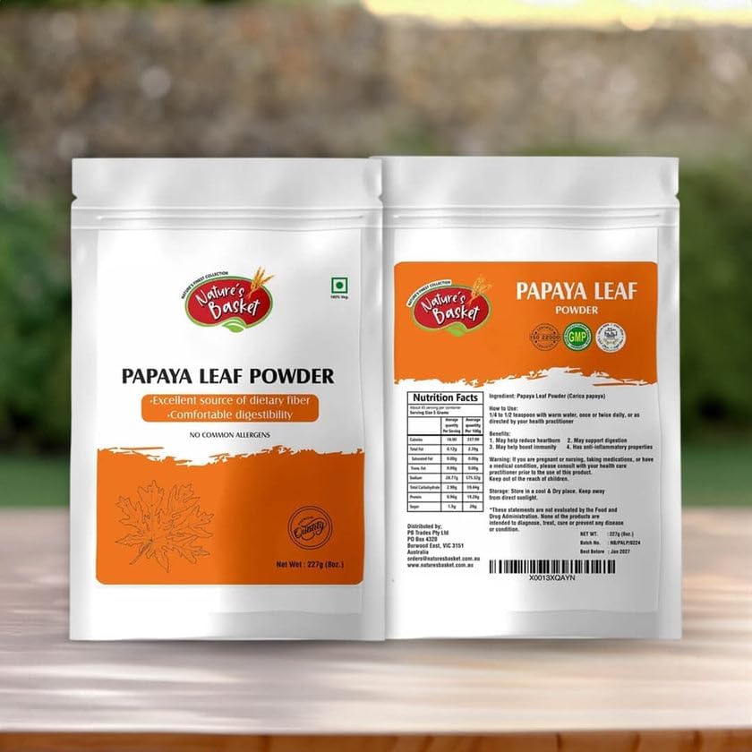 Nature's Basket Papaya Leaf (Carica papaya) Powder - 227 Gra