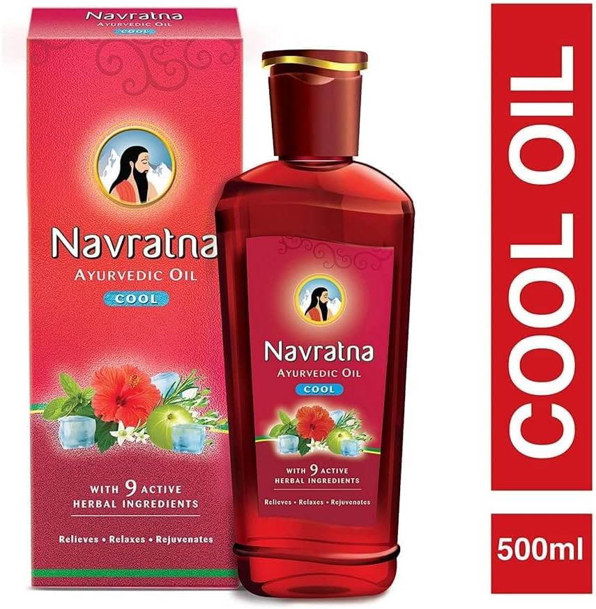 Navratna Ayurvedic cool hair oil with 9 herbal ingredients, 300ml