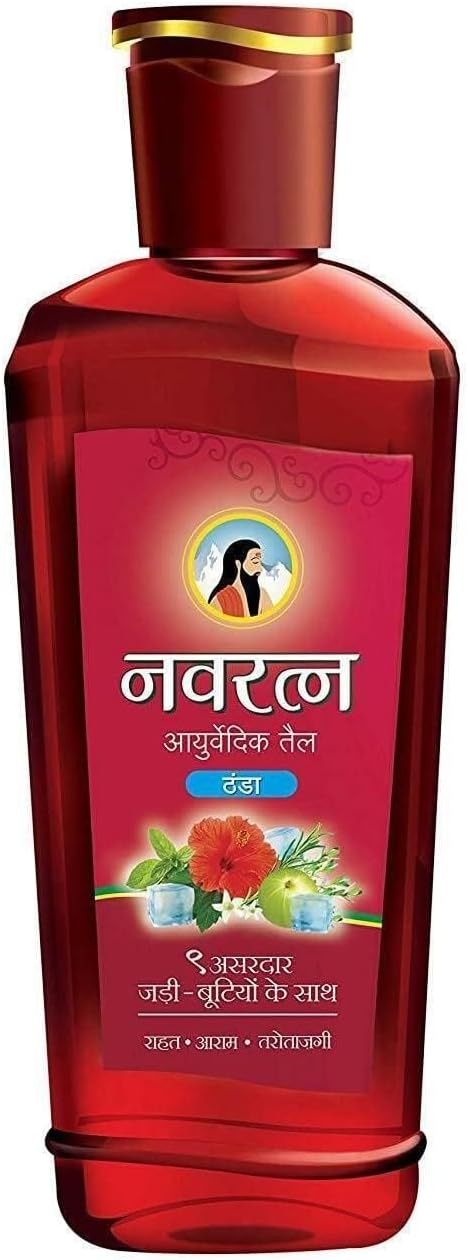 Navratna Ayurvedic cool hair oil with 9 herbal ingredients, 300ml