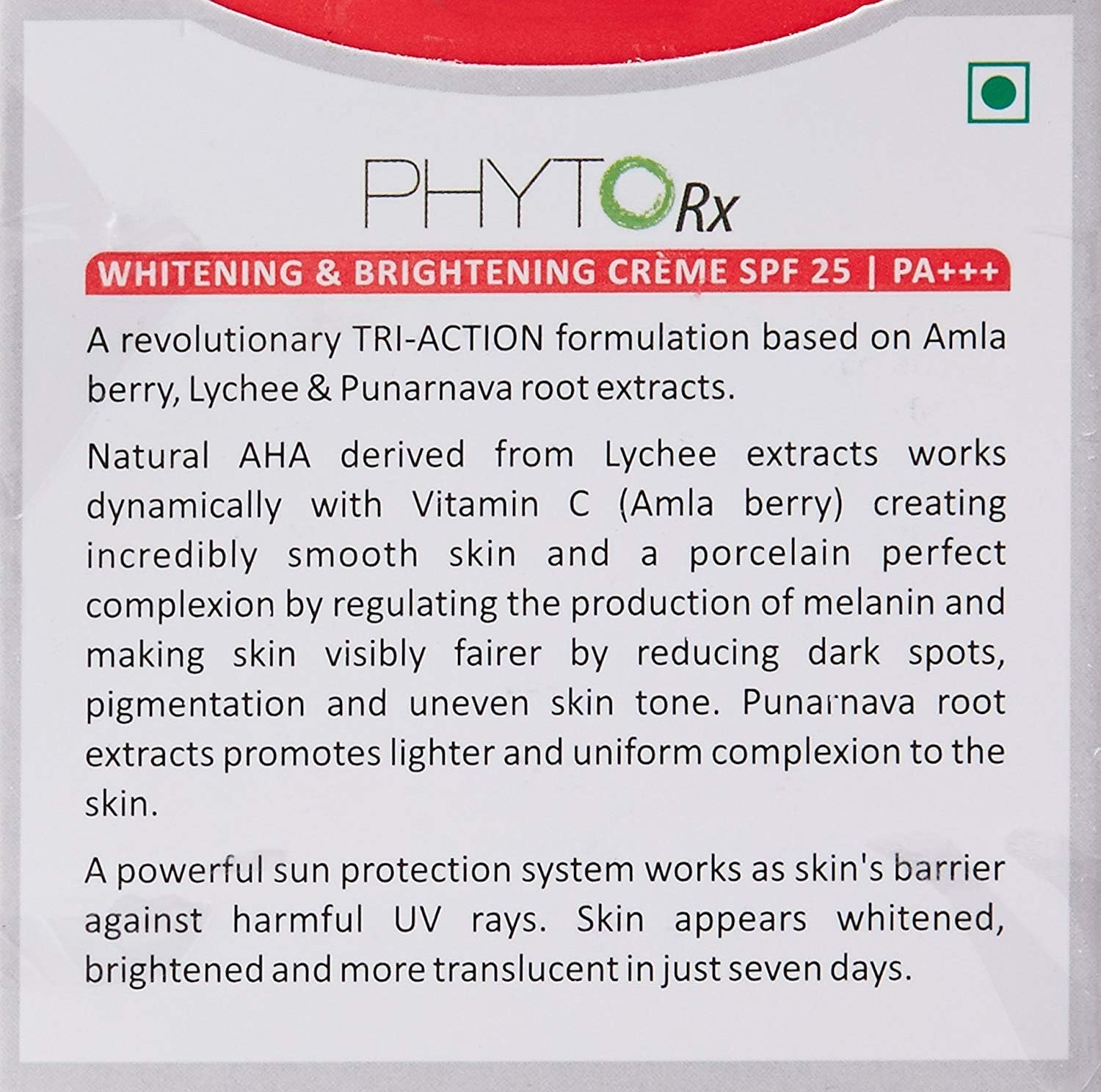Lotuss Professional Phyto Rx Whitening and Brightening Creme, SPF 25 PA+++, 50g