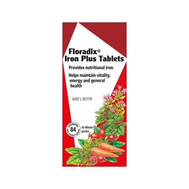 Floradix Iron Plus 84 Tablets Herbal Supplements - FREE SHIPPING