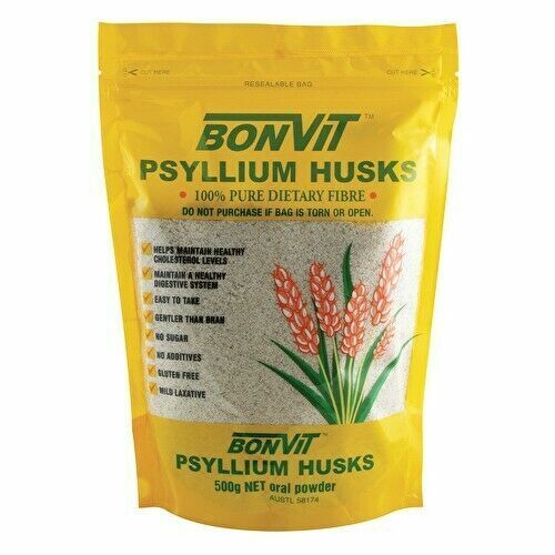 Bonvit Psyllium Husks Gluten Free Fibre - 500g Free shipping